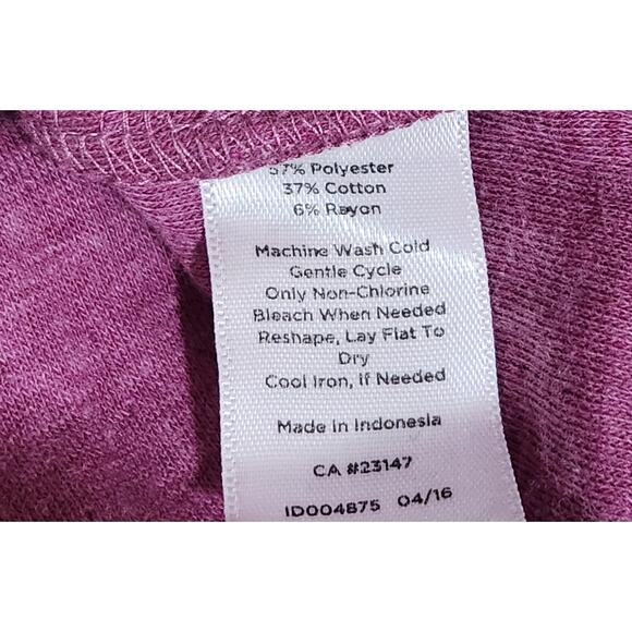 Talbots Purple Heathered Snap Cowl Neck Sweatshirt Small Lightweight Soft - Picture 5 of 5